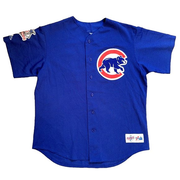 Vtg Chicago Cubs Mens Jersey Starlin Castro 13 Majestic Sewn Logo USA Baseball L - Picture 1 of 12